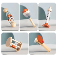 5 pièces bébé Instruments de musique hochet sensoriel jouets début éducatif bébé jouets musicaux Montessori jouets cadeaux d'anniversaire pour les enfants Mon Compagnon